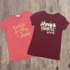 2 Thanksgiving Girls Shirts